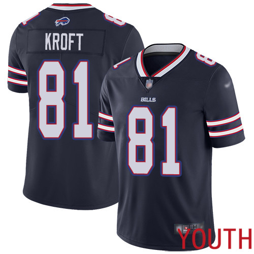 Youth Buffalo Bills 81 Tyler Kroft Limited Navy Blue Inverted Legend NFL Jersey